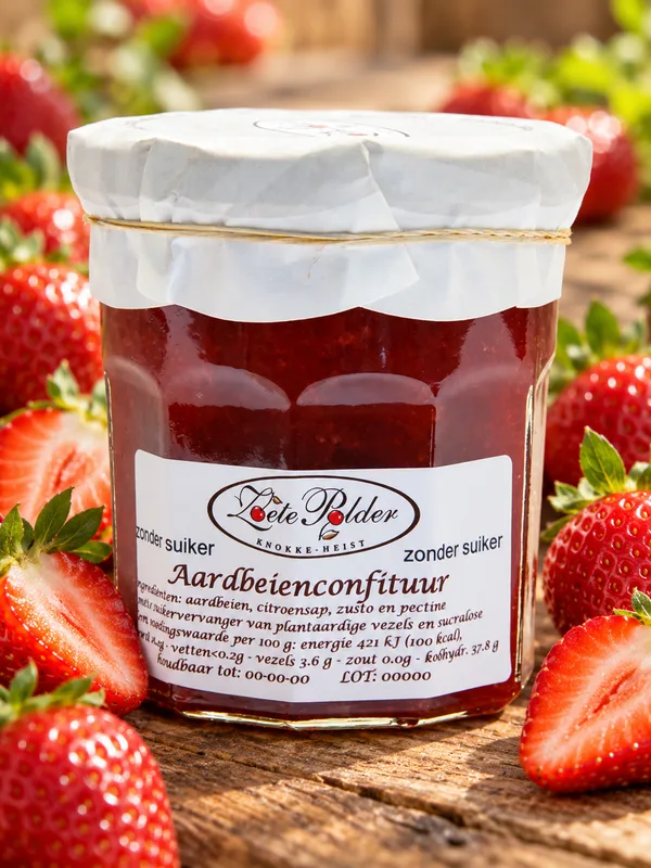 Confituur van aardbeien (met zoetstof)