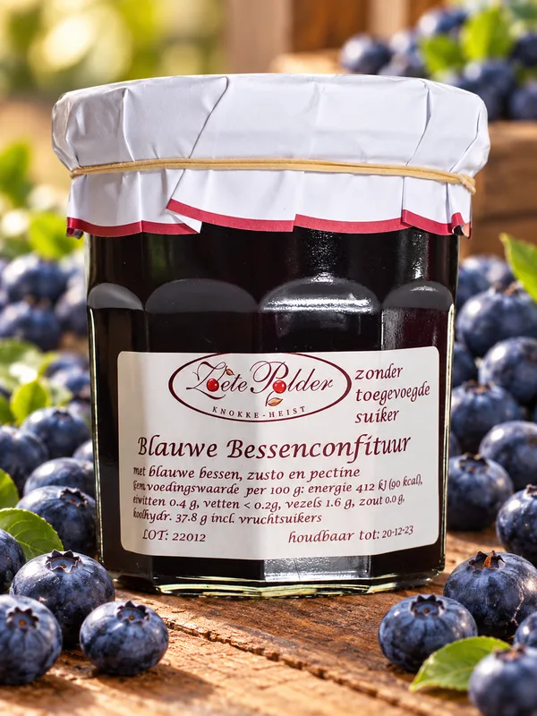 Confituur van blauwe bessen (met zoetstof)
