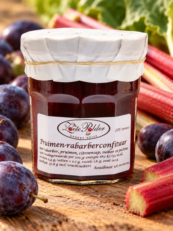 Confituur van pruimen en rabarber