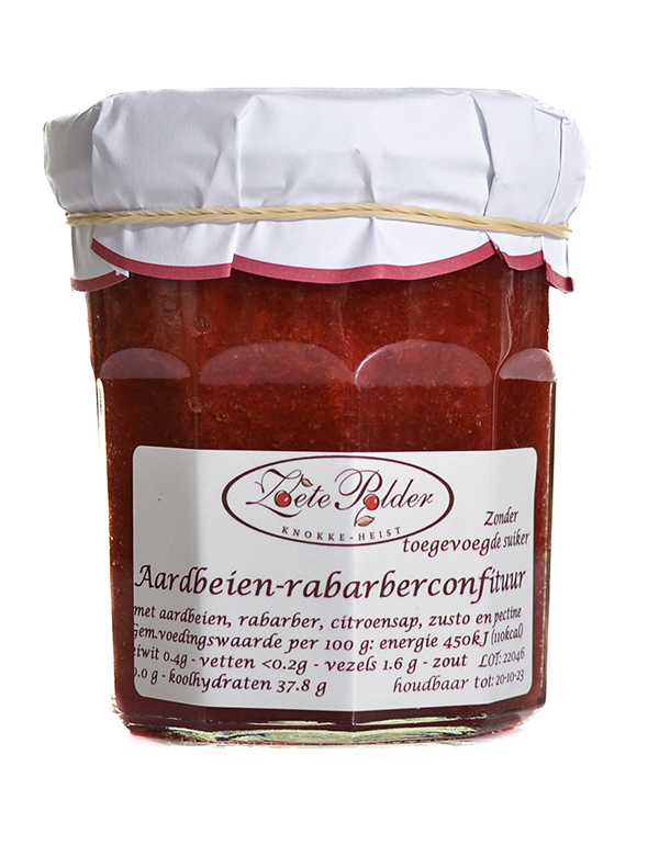 Confituur van aardbeien & rabarber (met zoetstof)